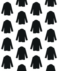 Vector seamless pattern of hand drawn sketch doodle jacket blazer silhouette isolated on white background
