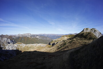 Accursed mountains in autumn, wide angle lens