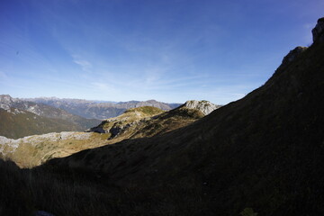 Accursed mountains in autumn, wide angle lens