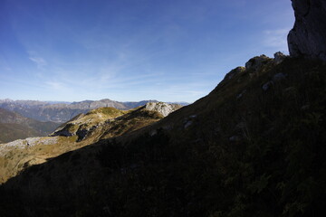 Accursed mountains in autumn, wide angle lens