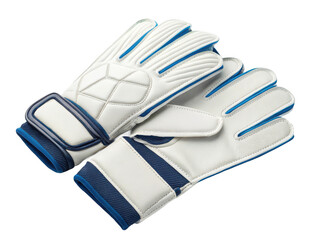 White goalkeeper gloves pair isolated on transparent background