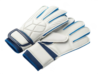 White goalkeeper gloves pair isolated on transparent background