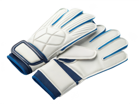 White goalkeeper gloves pair isolated on transparent background