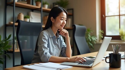 businesswoman working on laptop