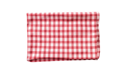 Red Gingham Tablecloth Fabric Texture Background for Design Projects and Culinary Themes
