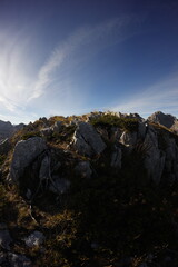 Accursed mountains in autumn, wide angle lens