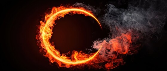 Fototapeta premium A fiery crescent moon.