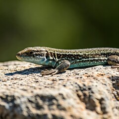 Fototapeta premium A lizard sunbathing on a rock.jpg