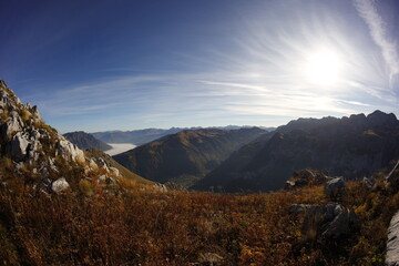 Obraz premium Accursed mountains in autumn, wide angle lens