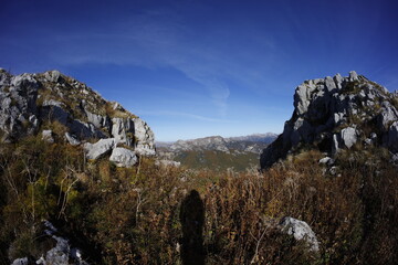 Accursed mountains in autumn, wide angle lens