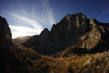 Sunriser on the ridge Accursed mountains