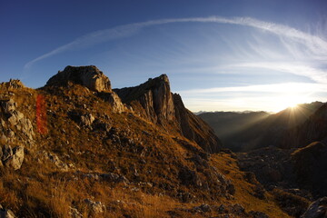 Sunriser on the ridge Accursed mountains