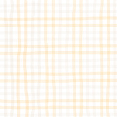 Orange Brown Beige Plaid Gingham Check Hand Drawn Background Pattern