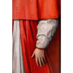 Close-up of Cardinal's Red Robe and Hand