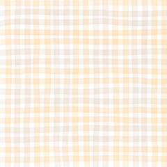 Orange Brown Beige Plaid Gingham Check Hand Drawn Background Pattern