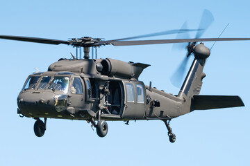 A Sikorsky UH-60 Black Hawk military medium-lift utility helicopter. 