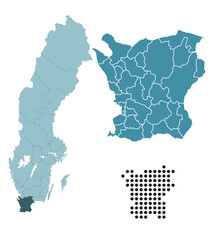 Set maps of Skåne County