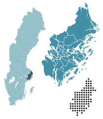 Set maps of Stockholm County