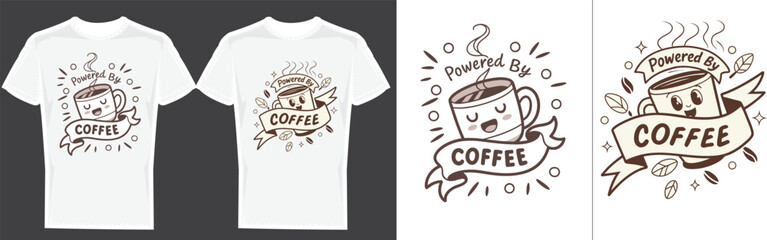 Coffee Cup Tee Designs: These t-shirt designs showcase an illustration of a coffee cup, bringing a smile and showcasing its caffeinated charm!