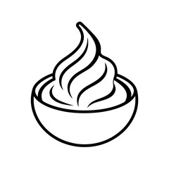 Minimal Sour Cream Onion Outline Illustration