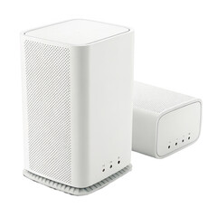 Obraz premium Two white network boxes isolated on transparent background