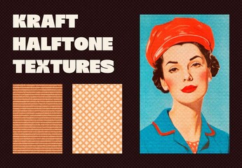 Vintage Kraft Halftone Paper Textures