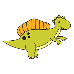 Cartoon Spinosaurus Dinosaur Illustration