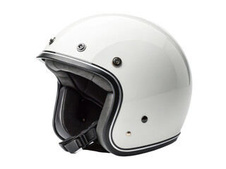 Fototapeta premium A white motorcycle helmet isolated on transparent background
