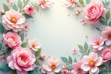 Obraz premium Delicate floral tapestry, pastel shades, soft focus, pastel, craft