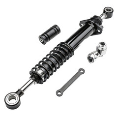 Shock absorber assembly isolated on transparent background