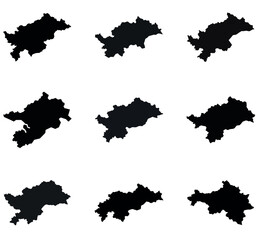 Kyrgyzstan Map Silhouettes vector design on a white background