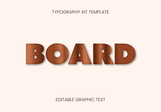 Brown Wood Bold Blocky Font Display Classic Carved Text Effect
