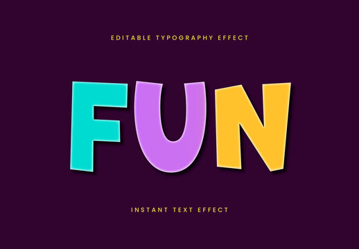 Green And Yellow Cartoon Font Playful Fun Kids Comic Text Effect