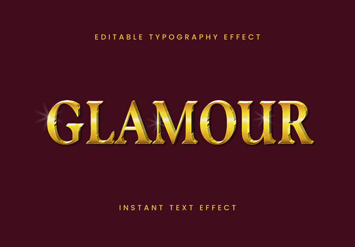 Gold And Burgundy Glamour Luxury Font Shiny Metallic Text Effect

