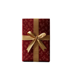 Elegant Red Gift Box with Gold Bow Festive Surprise
