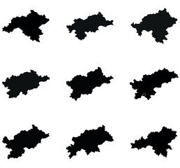 Obraz premium Kyrgyzstan Map Silhouettes vector design on a white background