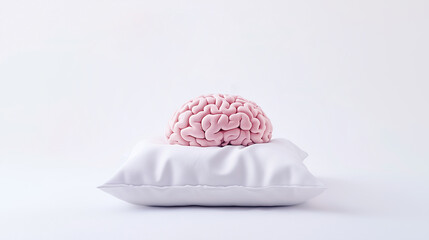 Human Brain Resting on White Pillow