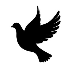 Elegant Silhouette of a Dove in Flight Symbolizing Peace and Tranquility