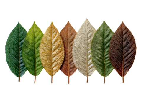 Collection of Leaves Showing Seasonal Changes