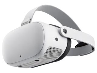 White vr headset close isolated on transparent background