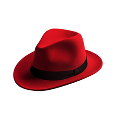 A dashing red fedora stylish and mysterious