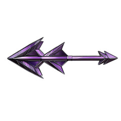 Contemporary Arrow with Structured Design in Dark V Isolated on Transparent Background