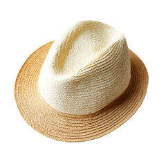 Delicate Straw Hat with a Fine Airy Weave and a Gen Isolated on Transparent Background