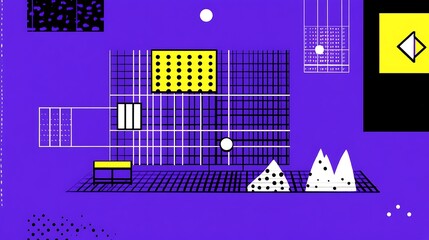 Abstract Geometric Purple Design.