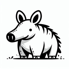 Fototapeta premium Aardvark, vector, black and white, image, icon, silhouette