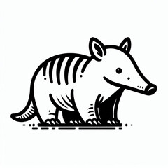 Fototapeta premium Aardvark, vector, black and white, image, icon, silhouette