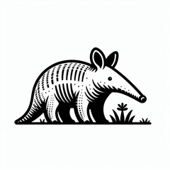 Fototapeta premium Aardvark, vector, black and white, image, icon, silhouette