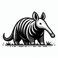 Aardvark, vector, black and white, image, icon, silhouette