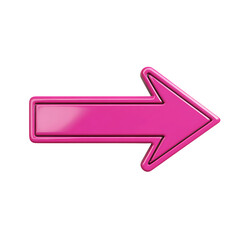 Bold Arrow with Defined Contours in Vivid Fuchsia Isolated on Transparent Background