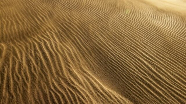 Sandstorm in the deset. Rub' al Khali, aka Empty Quarter desert, Arabian Peninsula. Exploring the beauty of golden sand dunes and shifting patterns at sunset